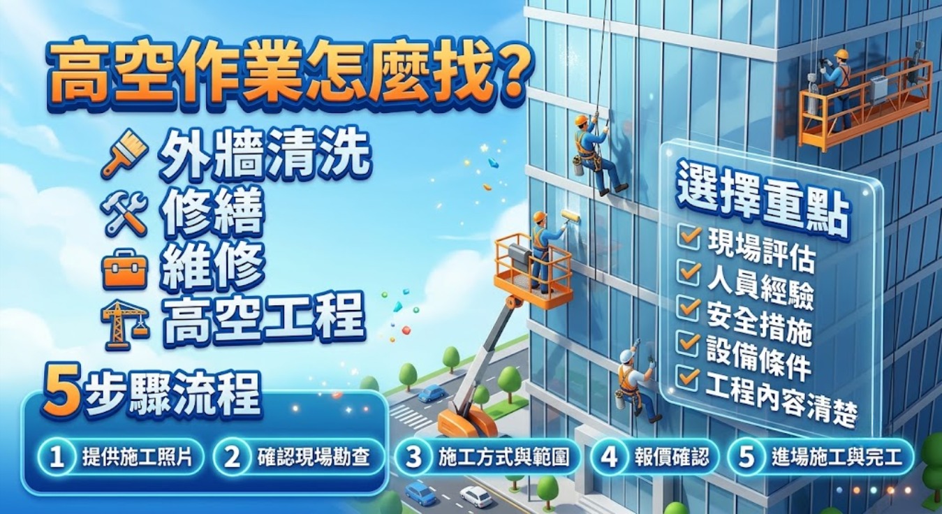 高空作業怎麼找?外牆施工、清洗、維修與高空工程選擇重點