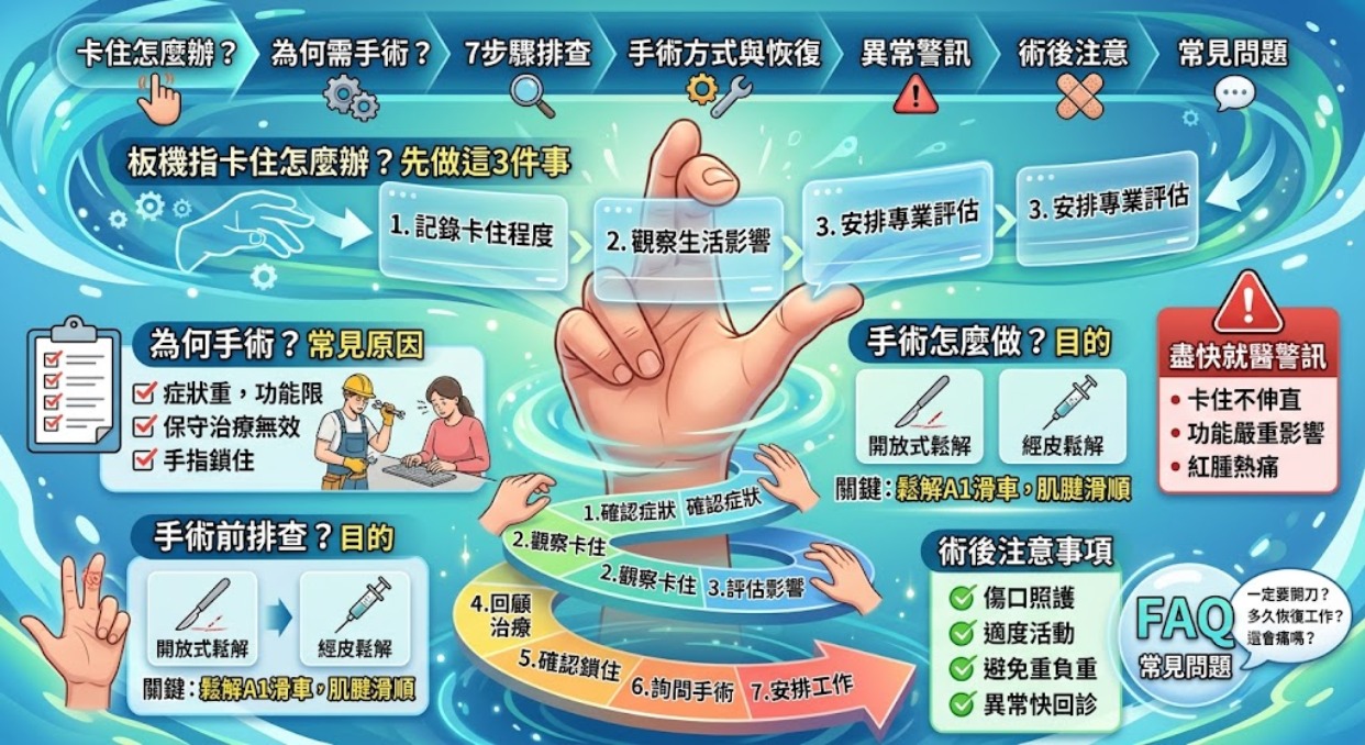 板機指手術怎麼做？手術方式、適用情況、術後恢復與注意事項一次看