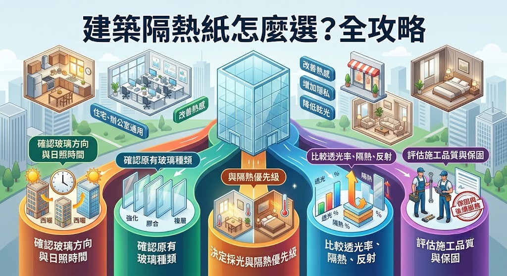 建築隔熱紙怎麼選？住宅、辦公室隔熱效果與挑選重點一次看