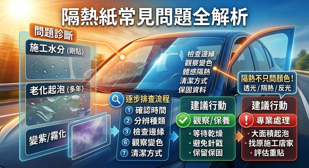 隔熱紙起泡、變色怎麼辦?常見原因、排查流程與處理方式一次看
