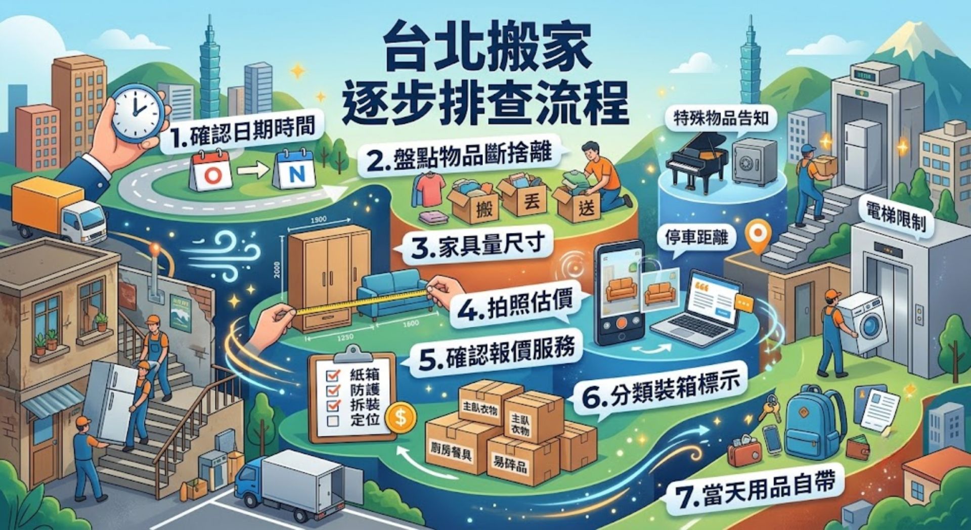 台北搬家怎麼辦?搬家前準備、費用判斷與7步驟排查指南