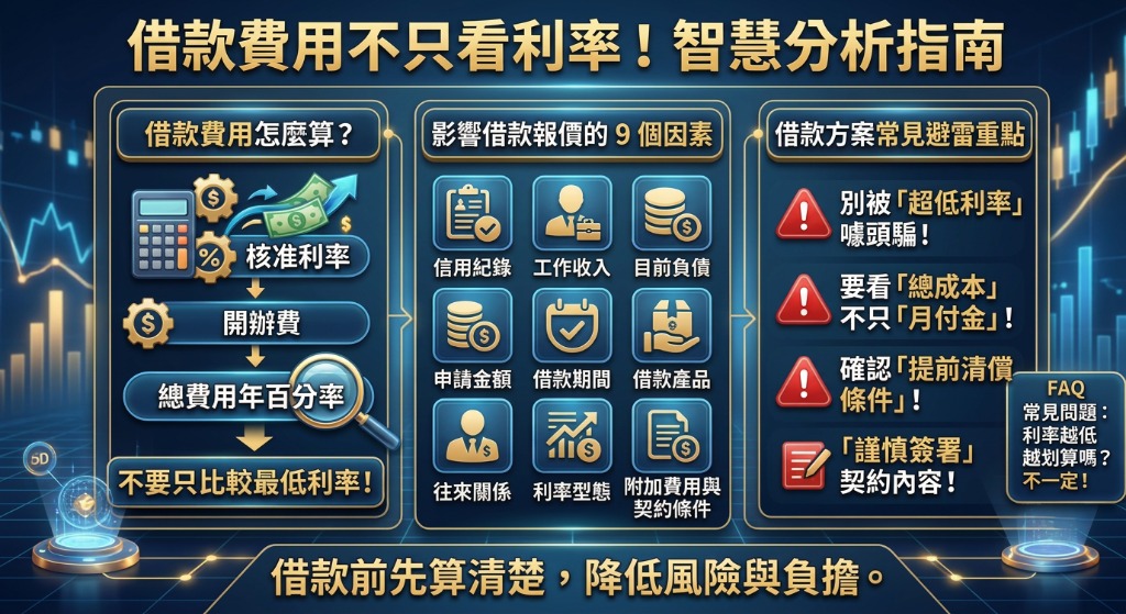 借款費用怎麼算?利率、手續費、月付金與借款方案比較一次看