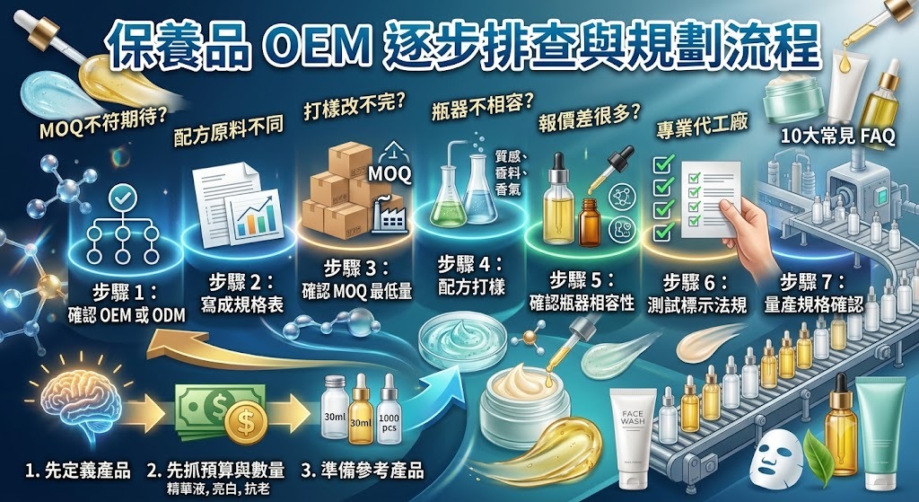 保養品 OEM 怎麼開始？從產品定位、打樣、MOQ 到量產流程一次看懂