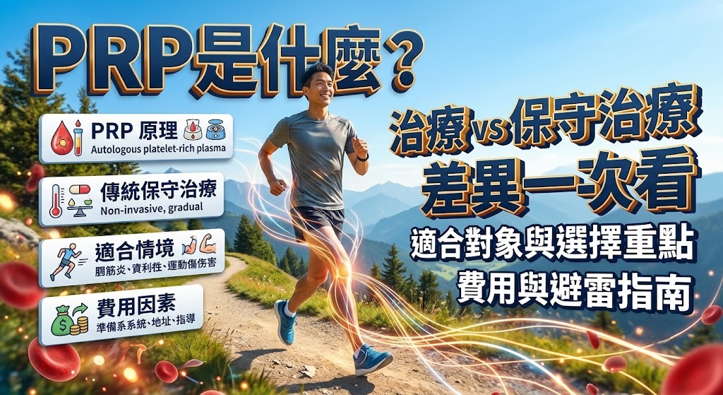 PRP是什麼?PRP治療 vs 傳統保守治療差異、適合對象與選擇重點一次看