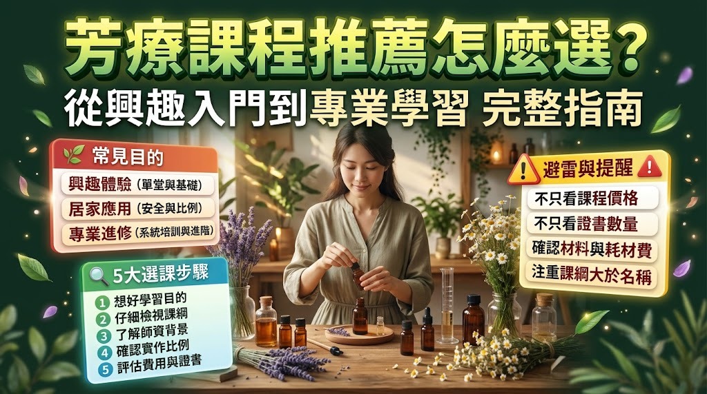 芳療課程推薦怎麼選？從興趣入門到專業學習完整指南