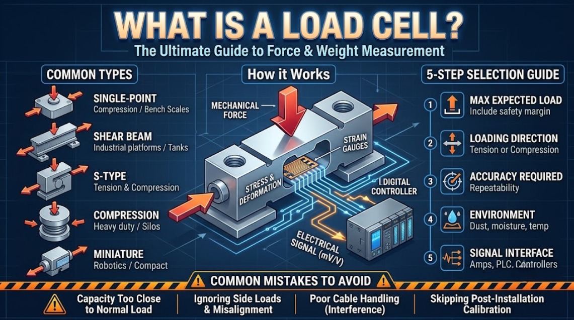 What Is a Load Cell? How It Works, Types, Applications, and Selection Guide