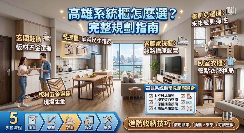 高雄系統櫃怎麼選?從空間規劃、板材到施工一次看懂