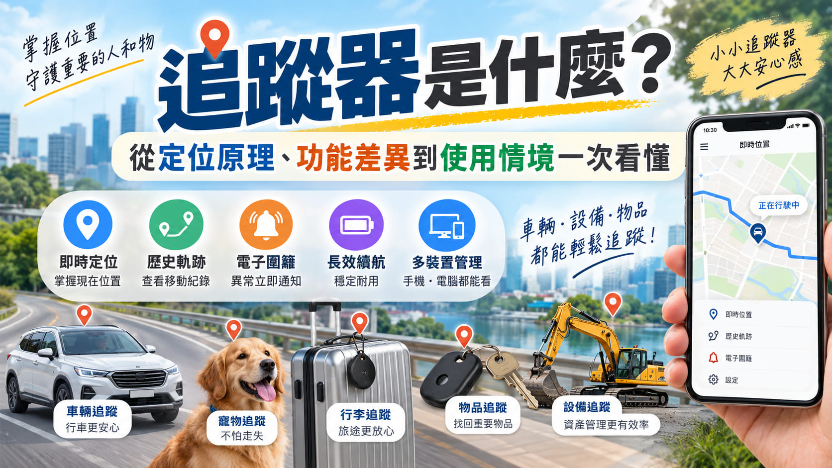 追蹤器可以協助掌握車輛、設備、物品的位置與移動狀態,常見技術包含 GPS、行動網路、Wi-Fi 與藍牙,不同追蹤器在定位距離、更新頻率、電池續航、歷史軌跡與電子圍籬功能上都有差異。選擇追蹤器時,不能只看定位準確度與價格,還要確認實際使用對象、安裝位置、供電方式、通訊需求與後台管理功能。本文整理追蹤器的定位原理、常見用途、5步驟挑選方法、類型比較、使用避雷與FAQ,幫助使用者從車輛管理、物流配送、設備定位到重要物品防遺失,都能依需求找到合適的追蹤方式。