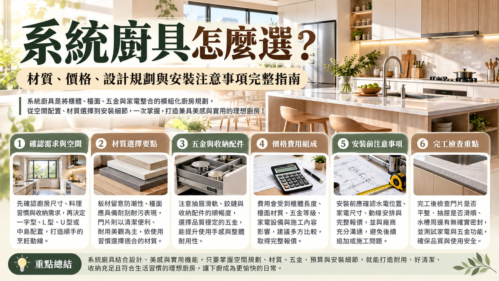 系統廚具怎麼選?材質、價格、設計規劃與安裝注意事項完整指南