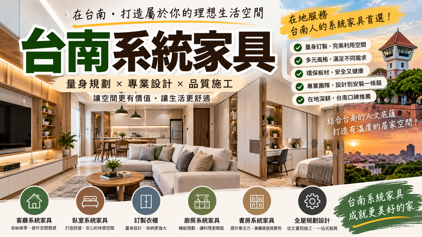 台南系統家具怎麼規劃?板材挑選、收納設計與施工流程完整指南
