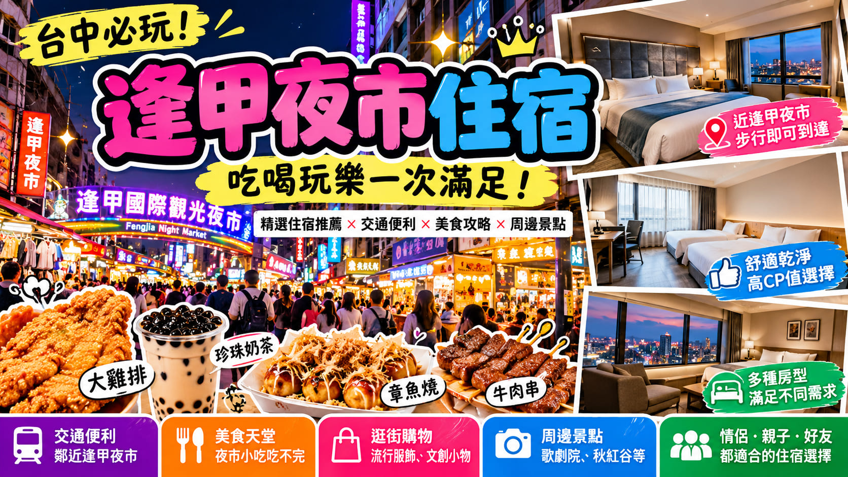 逢甲夜市住宿費用怎麼算?住宿價格、房型差異、訂房預算與省錢重點一次看懂
