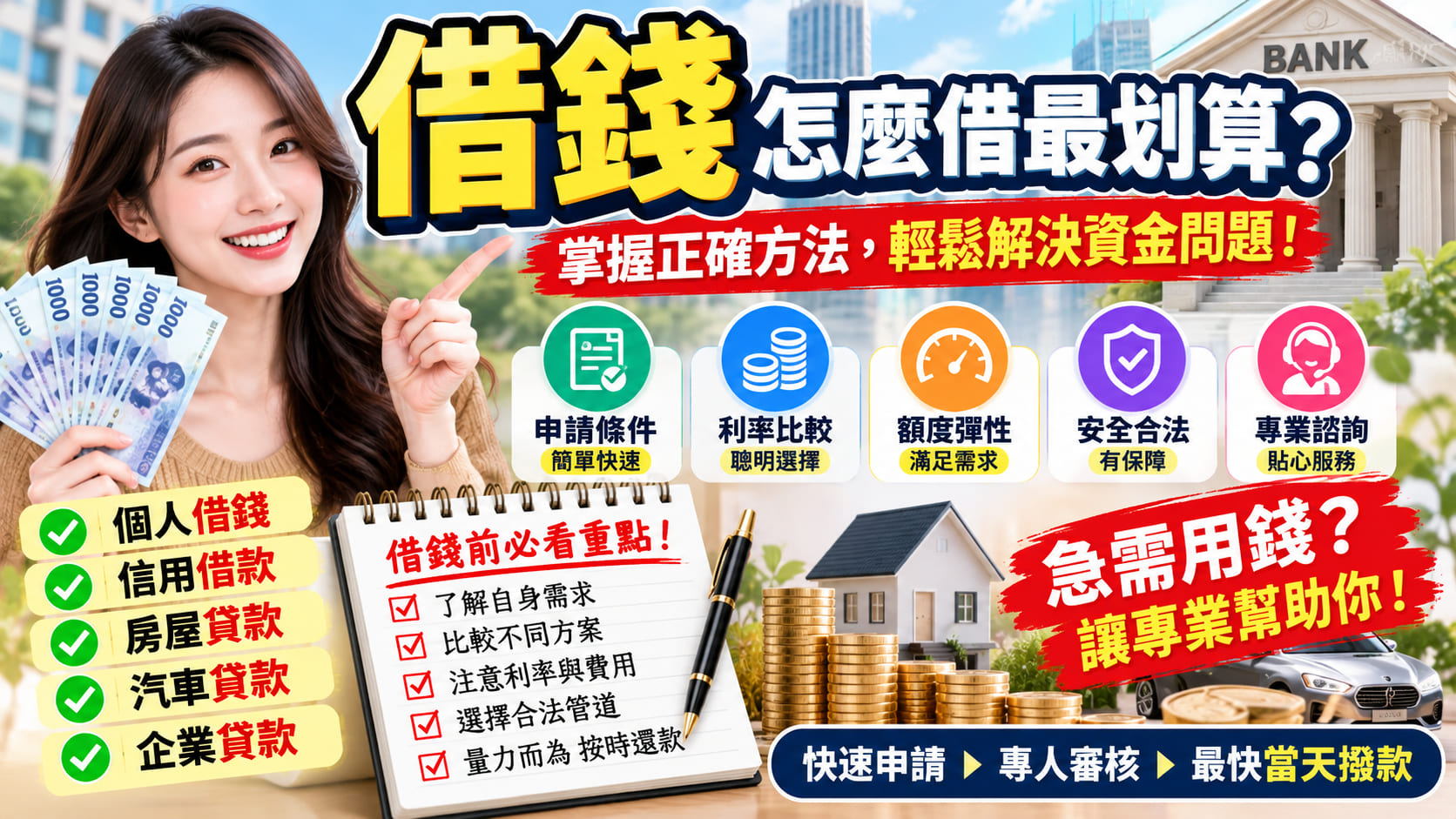借錢怎麼借比較安全?合法借款管道、申請流程、利息費用與6大避雷重點