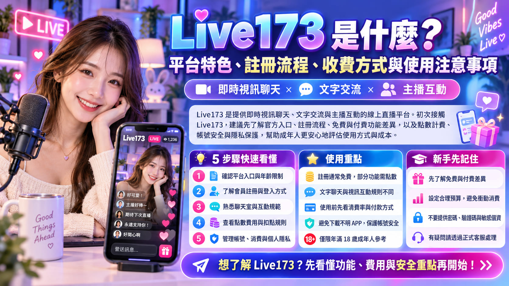 Live173 是什麼？平台特色、註冊流程、收費方式與使用注意事項