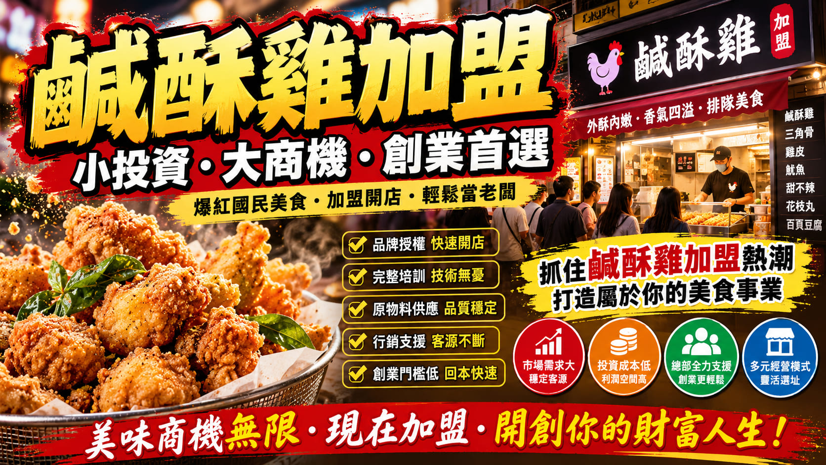 鹹酥雞加盟怎麼選?加盟費用、品牌評估與7步驟排查創業風險